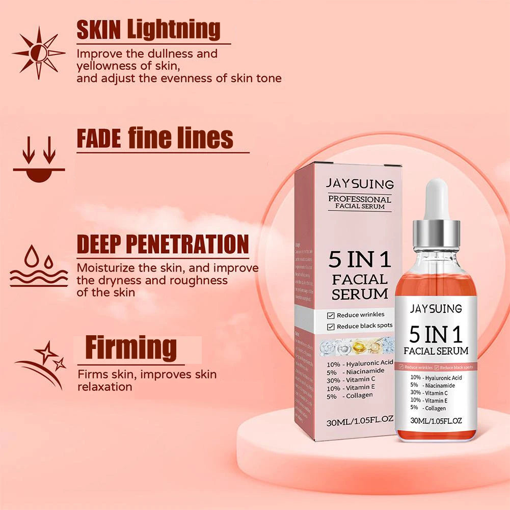 Arctic Skin Lab™ 5-in-1 Tiefenwirksames Anti-Aging Serum – Vitamin C, Hyaluron, Niacinamid • Straffung & Feuchtigkeit
