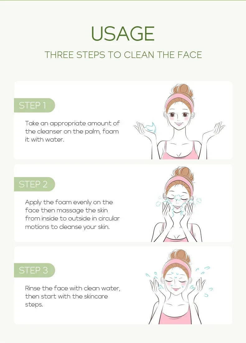 Tiefenreinigender Gesichtsreinigungsschaum – Vitamin C / Aloe – Entfernt Schmutz & Öl, beruhigt die Haut, spendet Feuchtigkeit